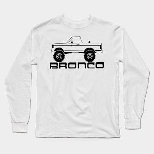 1987-1991 Bronco Side Topless Black Print Long Sleeve T-Shirt